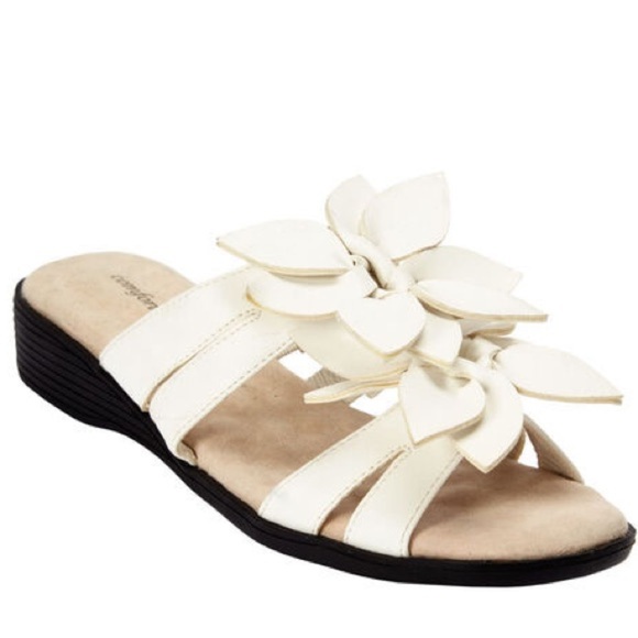 Comfortview The Paula White Floral Sandal, Size 7 1/2W - Picture 1 of 10